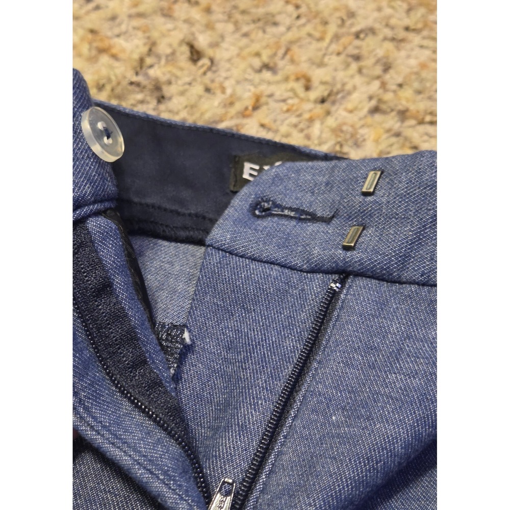 Express Stretch Mid-Rise Columnist Barely Bootcut Pants Women's 8 Blue Stretch - Picture 2 of 10